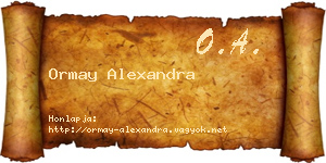Ormay Alexandra névjegykártya